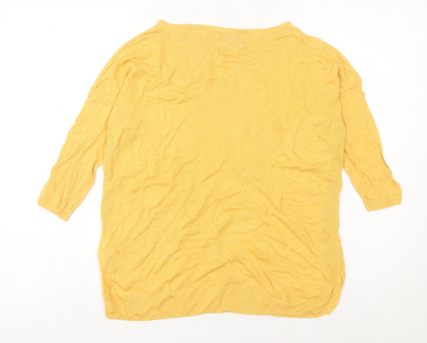 Farhi by Nicole Farhi Women's Yellow XS Linen Boat Neck Jumper