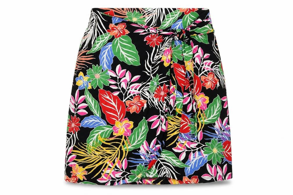 Cynthia Rowley Women’s Multicoloured Tropical Floral Wrap Skirt M