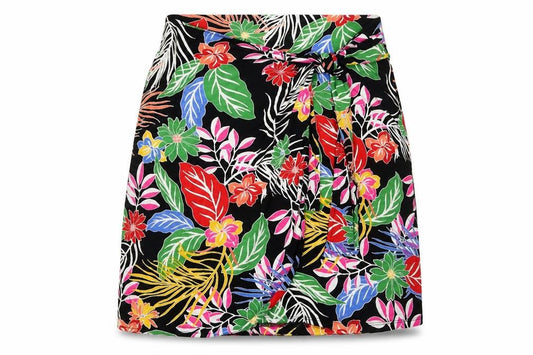 Cynthia Rowley Women’s Multicoloured Tropical Floral Wrap Skirt M