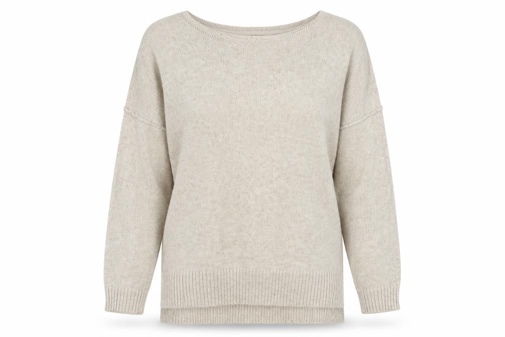 H&M Women’s Beige Angora Cotton Blend 3/4 Sleeve Pullover Jumper S