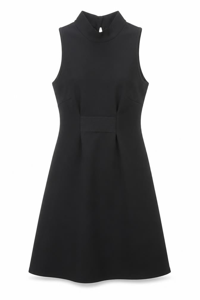 River Island Women’s Black Size 10 A-Line High Neck Sleeveless Dress