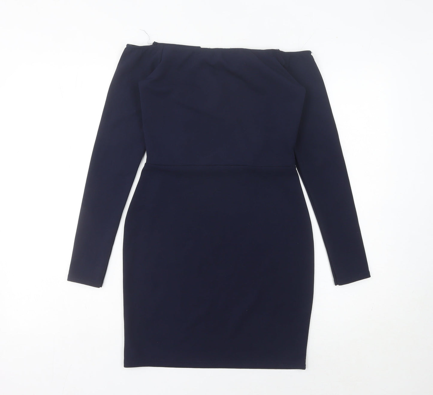 Missguided Women’s Blue Size 10 Bodycon Off Shoulder Party Dress