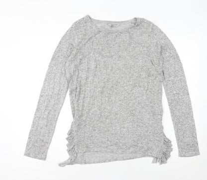 Next Women’s Grey Crew Neck Ruffle Side Pullover Jumper Size 8