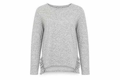 Next Women’s Grey Crew Neck Ruffle Side Pullover Jumper Size 8