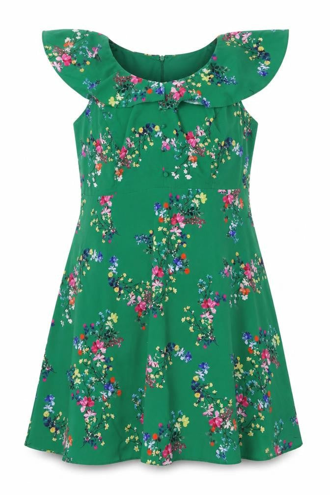 Studio 8 Women’s Green Floral Off Shoulder Fit & Flare Dress Size 24
