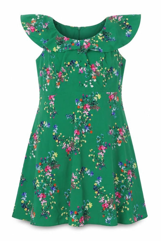 Studio 8 Women’s Green Floral Off Shoulder Fit & Flare Dress Size 24