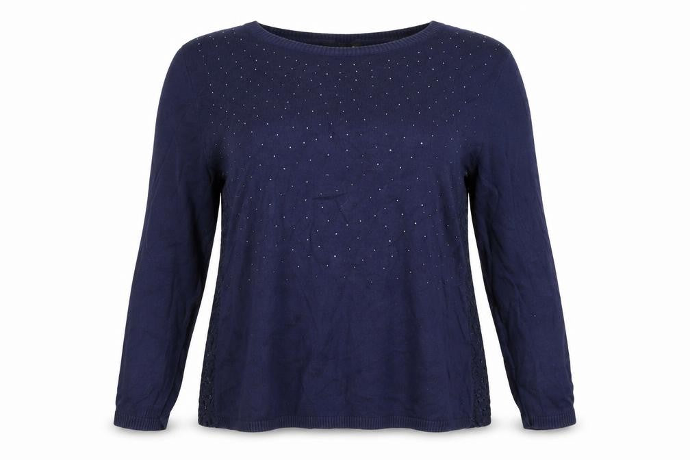 Next Women’s Blue Size 16 Crew Neck Long Sleeve Pullover Jumper Lace Beaded