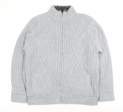 Cherokee Men’s Grey XL Knit Full Zip Lined Winter Jacket