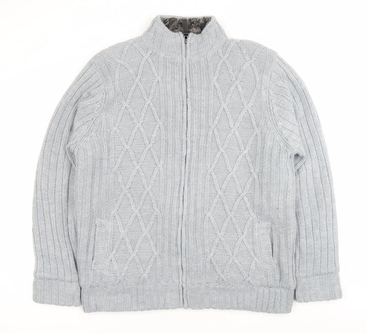 Cherokee Men’s Grey XL Knit Full Zip Lined Winter Jacket