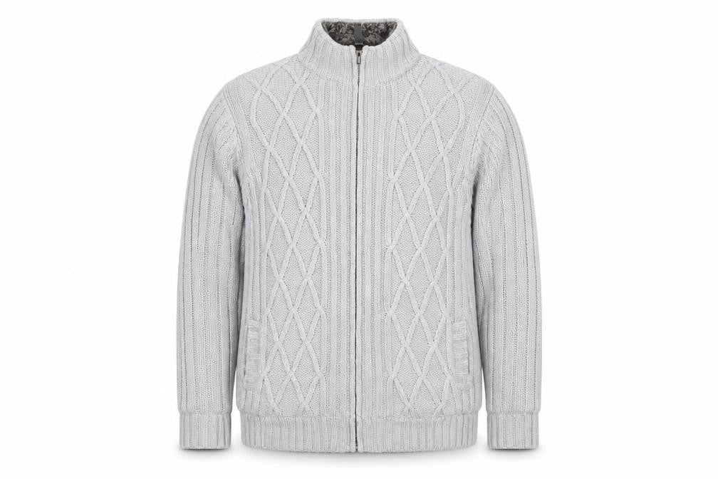 Cherokee Men’s Grey XL Knit Full Zip Lined Winter Jacket
