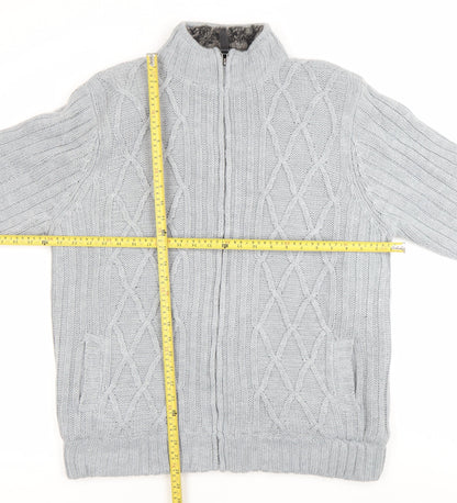 Cherokee Men’s Grey XL Knit Full Zip Lined Winter Jacket