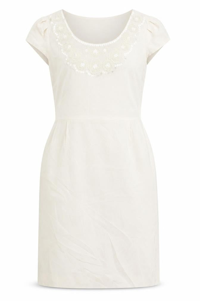 Boden Women Ivory Size 12 Sheath Knee Length Party Dress