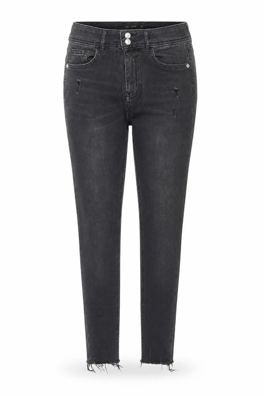 F&F Women's Black Skinny Jeans UK 10 Regular Fit Distressed Denim