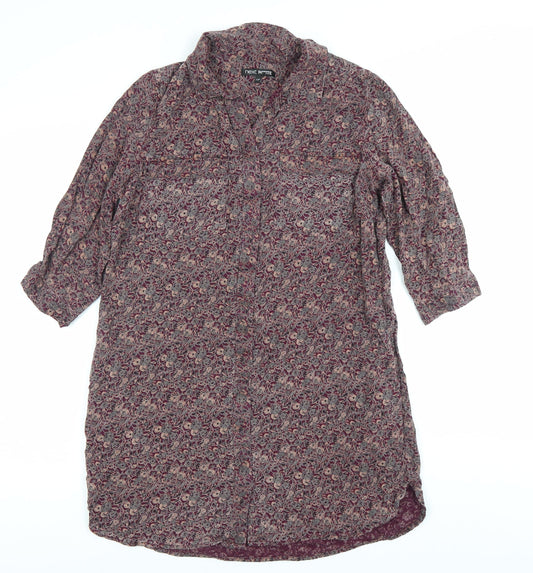 Next Petite Women's Multicoloured Floral Tunic Shirt Size 12 Viscose