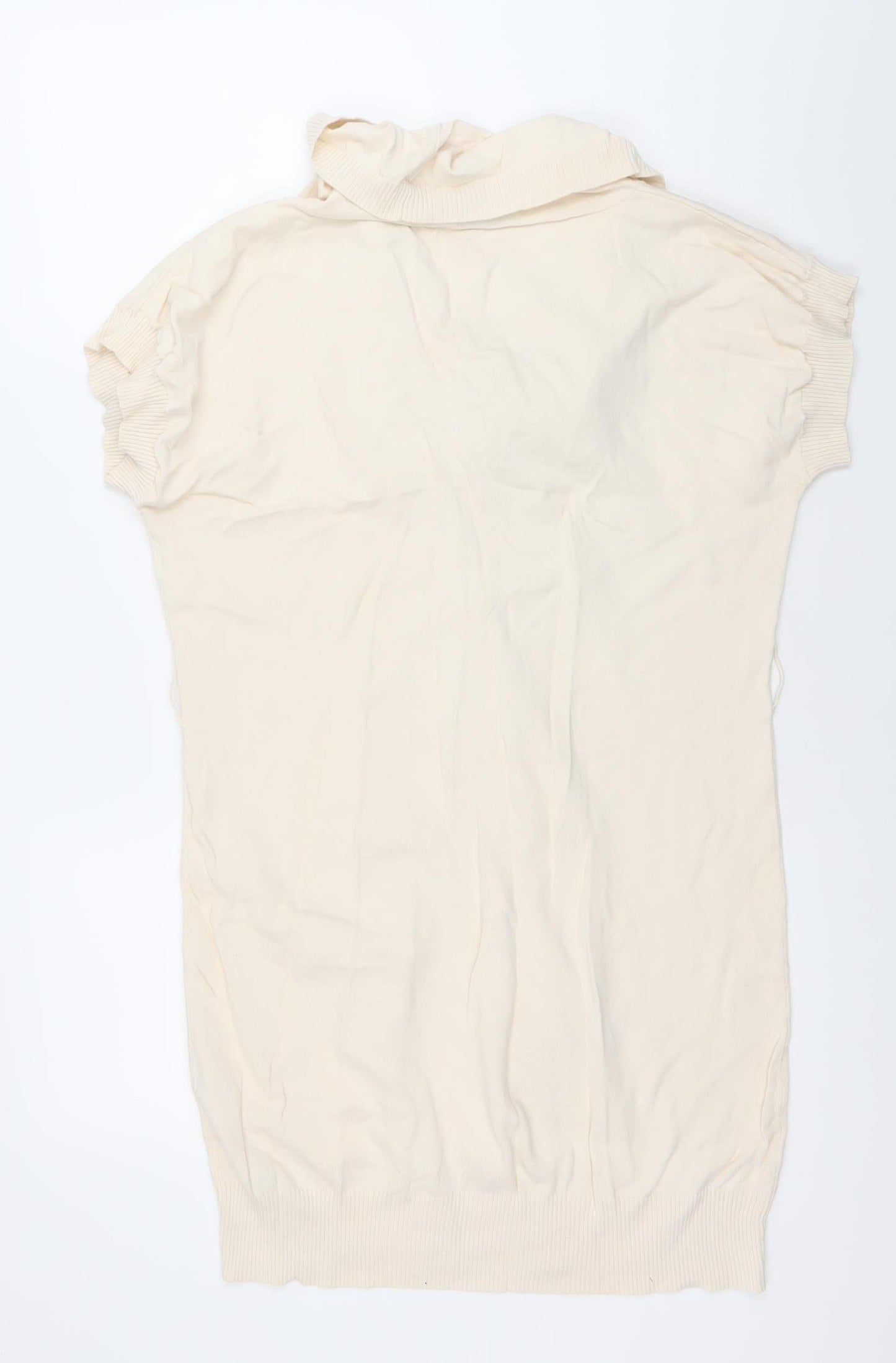 French Connection Women’s Ivory Cotton Cowl Neck Cardigan Size 10