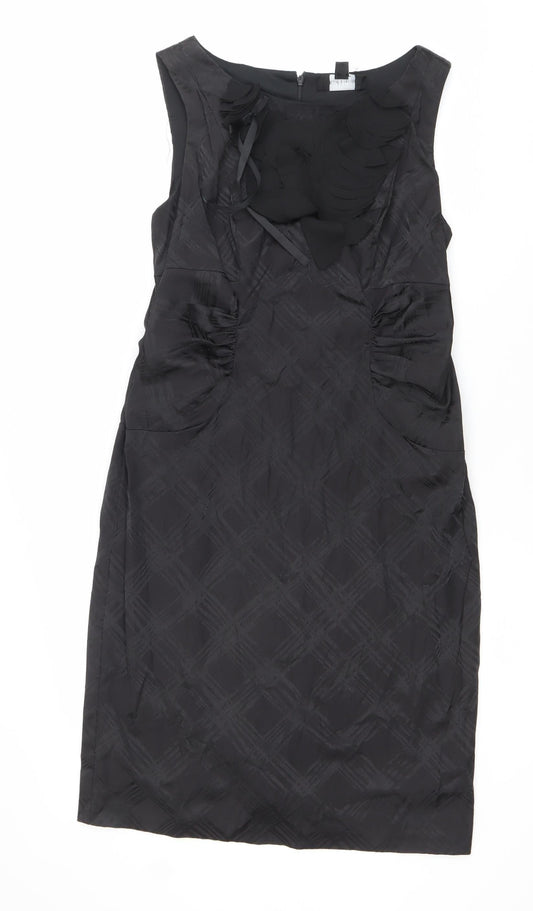 R&M Richards Women's Black Size 10 Sheath Knee Length Party Dress