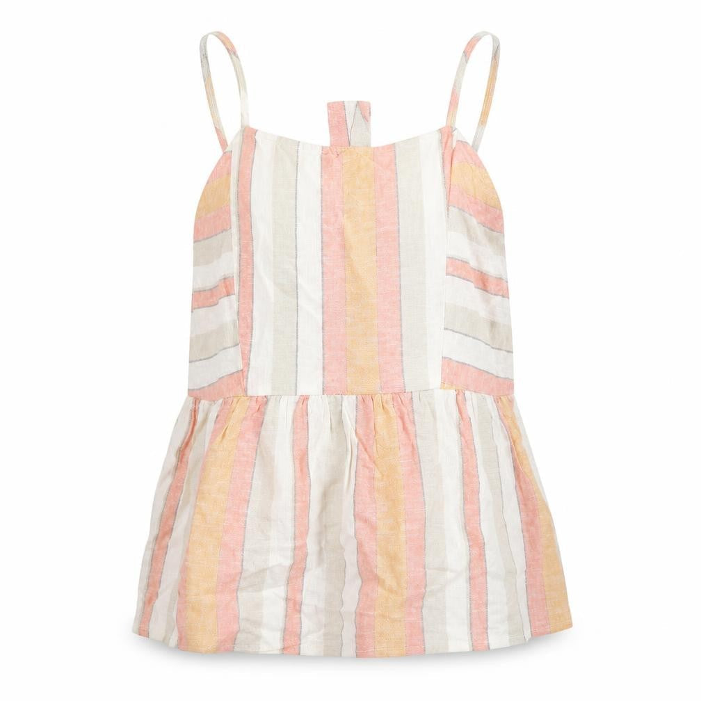 New Look Women’s Petite Multicoloured Striped Linen Blend Camisole UK 4