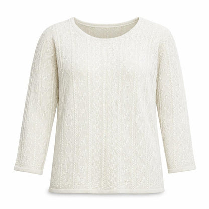 Next Women’s Ivory Open-Knit 3/4 Sleeve Pullover Jumper M