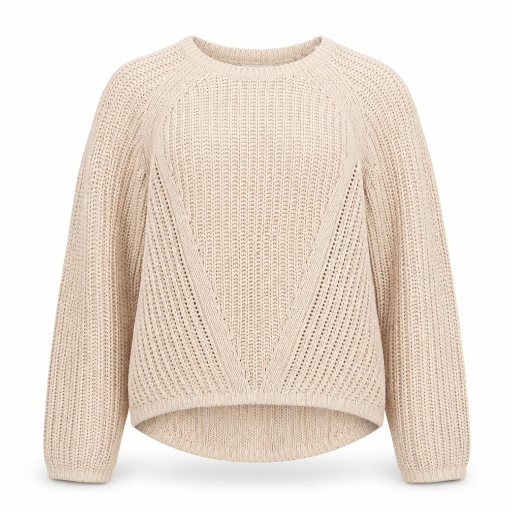 H&M Women's Beige XS Open-Knit Crew Neck Pullover Jumper