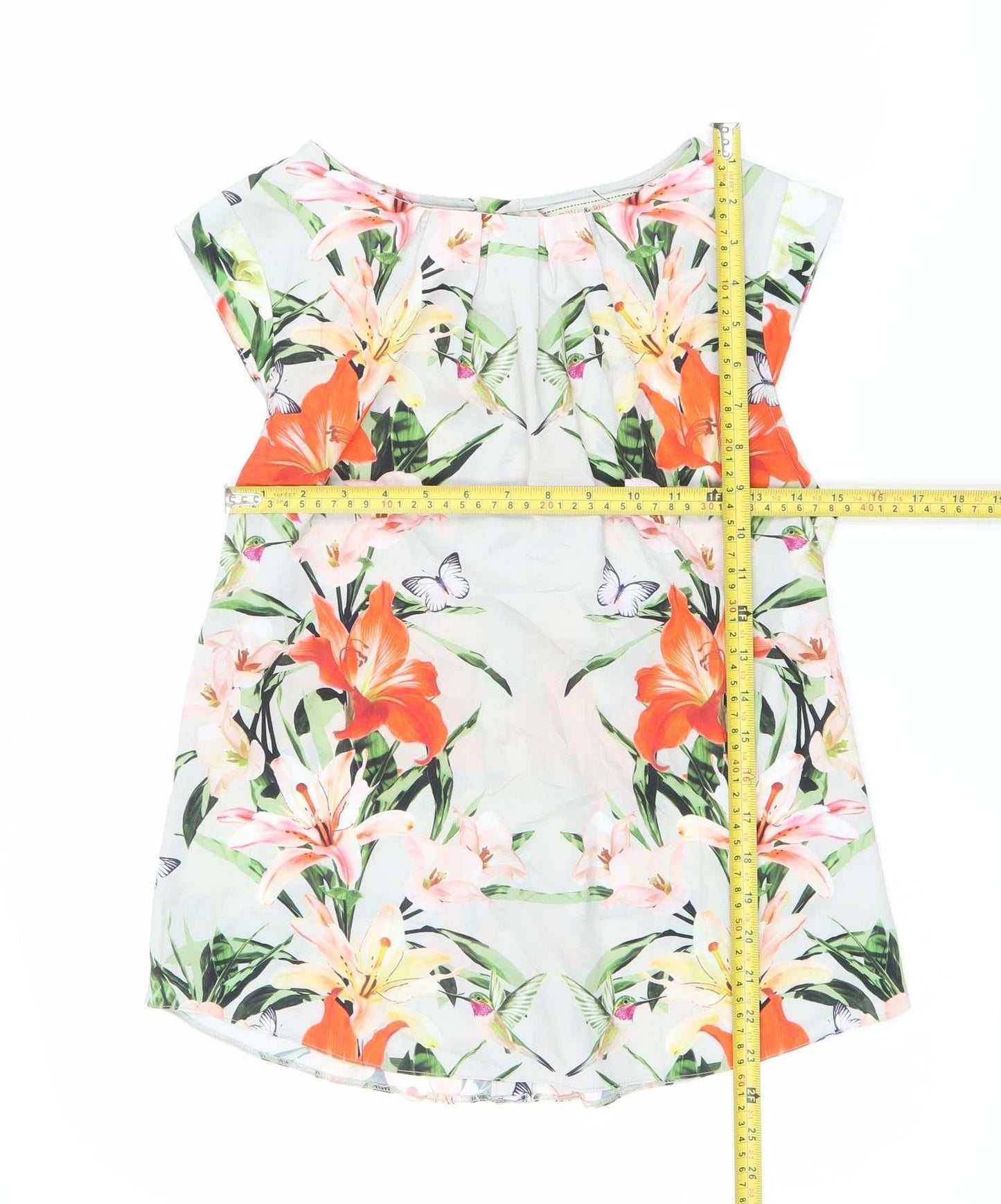 Billie & Blossom Women’s Multicoloured Floral Chiffon Blouse UK 10