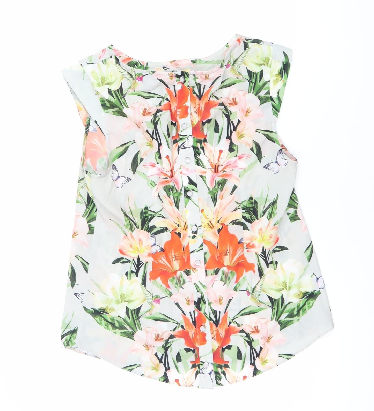 Billie & Blossom Women’s Multicoloured Floral Chiffon Blouse UK 10
