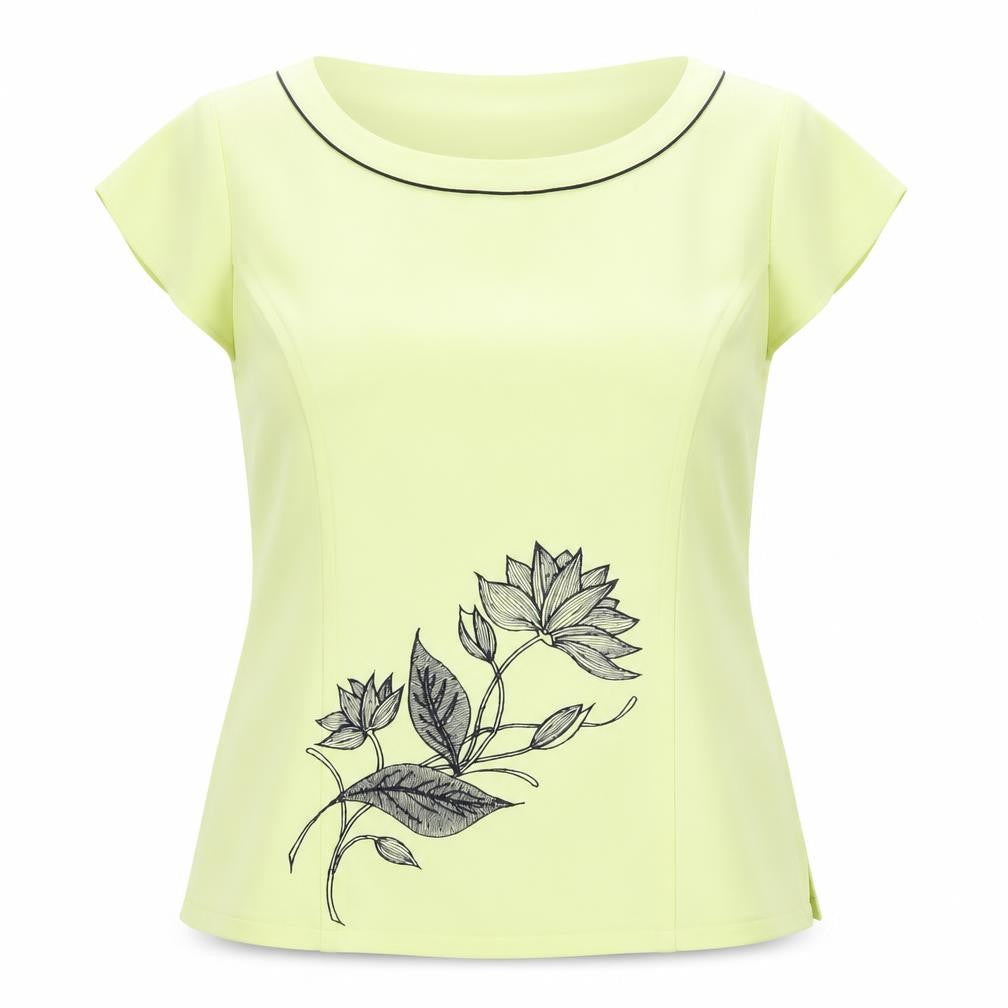 Jacques Vert Women’s Yellow Floral Embroidered Blouse Size 12