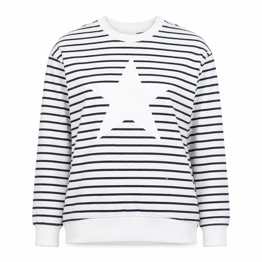 Stella Morgan Women’s White Striped Star Sweatshirt Size S