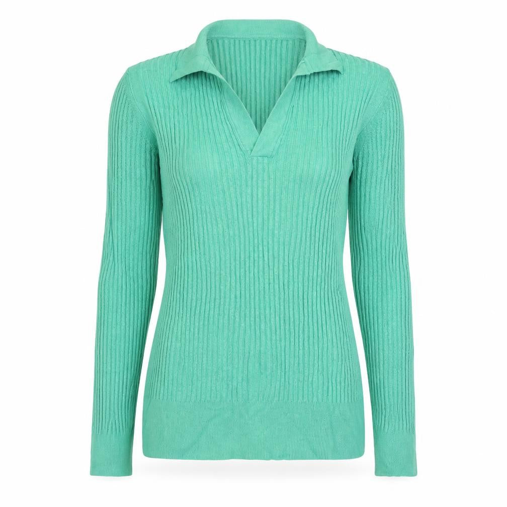 Marks & Spencer Womens Green Size 10 Pullover V-Neck Jumper