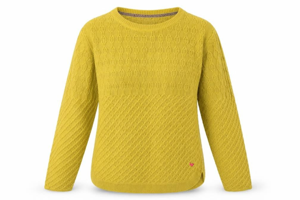 Country Rose Women’s Yellow Cable-Knit Pullover Jumper M