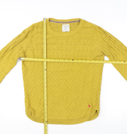 Country Rose Women’s Yellow Cable-Knit Pullover Jumper M