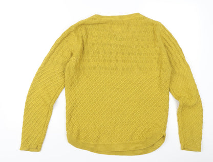 Country Rose Women’s Yellow Cable-Knit Pullover Jumper M