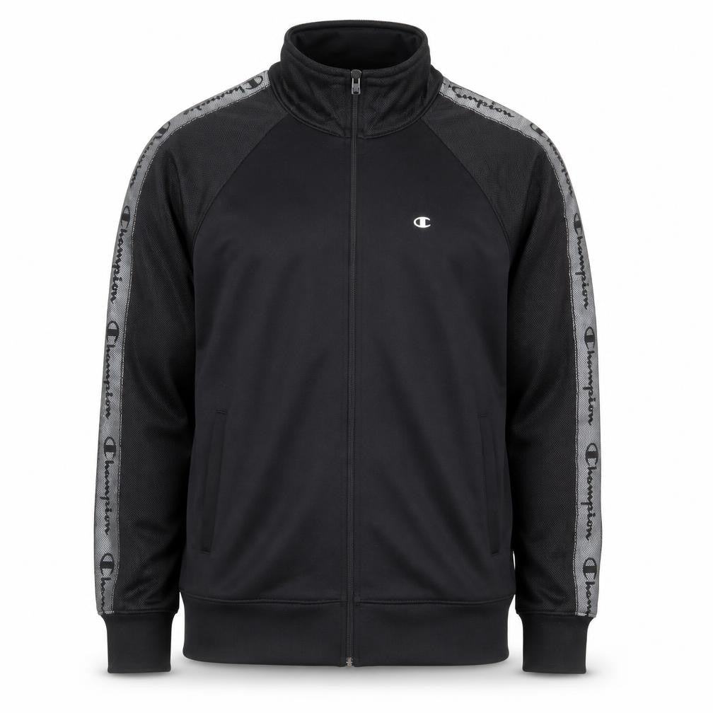 Champion Men’s Black Medium Track Jacket Full Zip Logo Sports