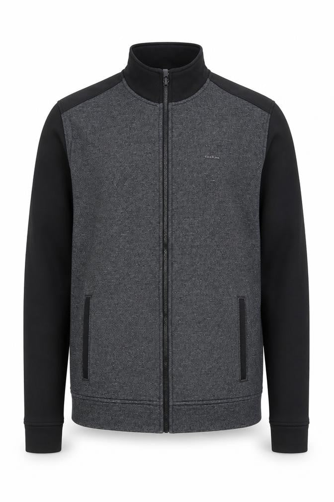 Calvin Klein Men’s Grey Track Jacket S Regular Fit Full Zip Athleisure