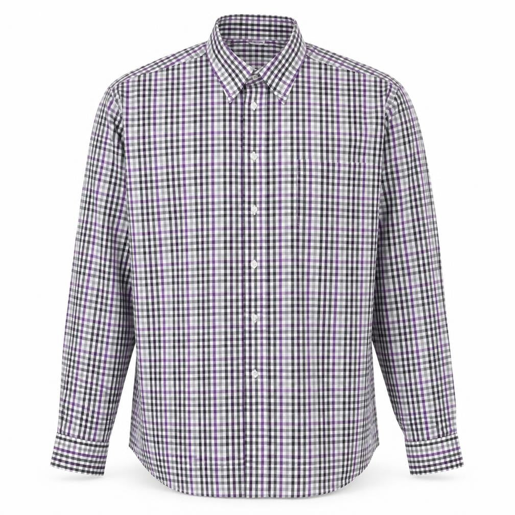 Damart Men's Multicoloured Check XL Long Sleeve Button-Up Shirt
