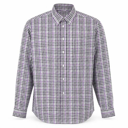 Damart Men's Multicoloured Check XL Long Sleeve Button-Up Shirt