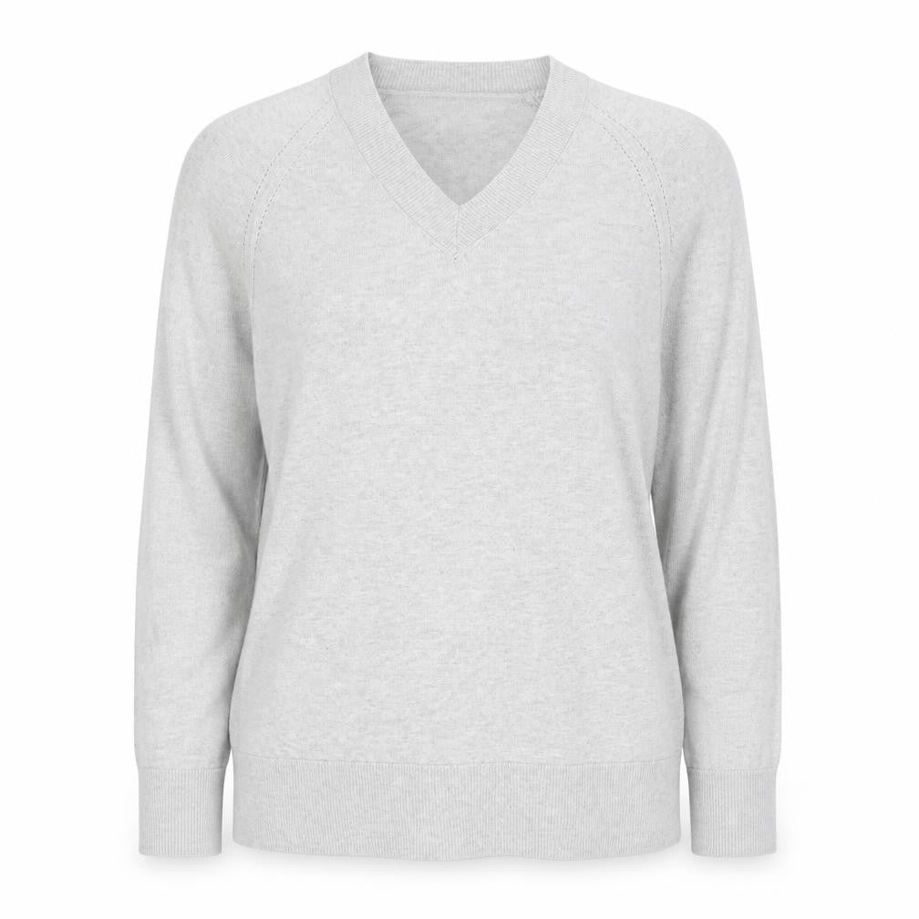 Mango Women’s Grey V-Neck Knit Jumper UK 12 Raglan Sleeve Casual