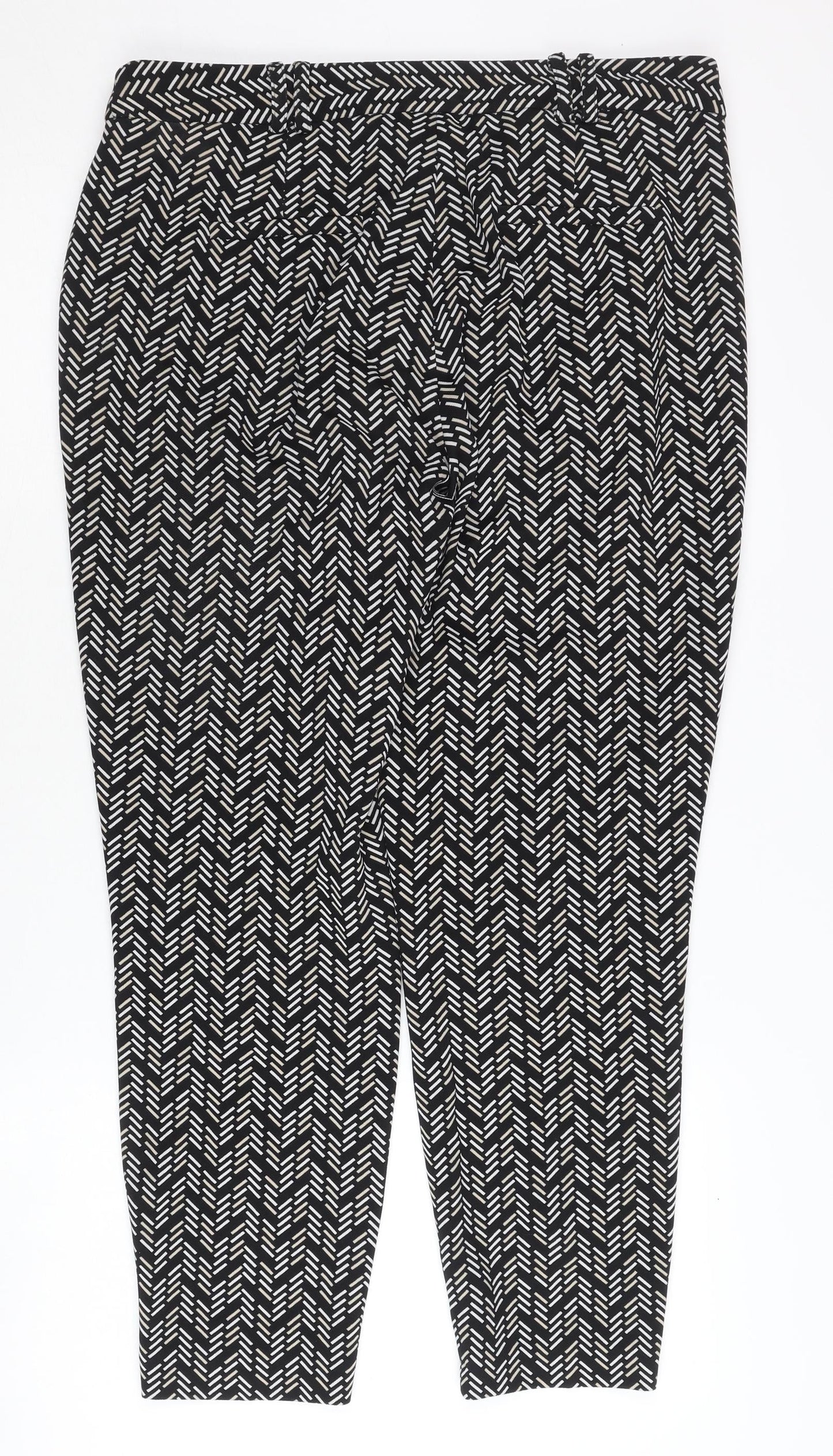 Dorothy Perkins Women’s Black Geometric Tapered Trousers Size 12
