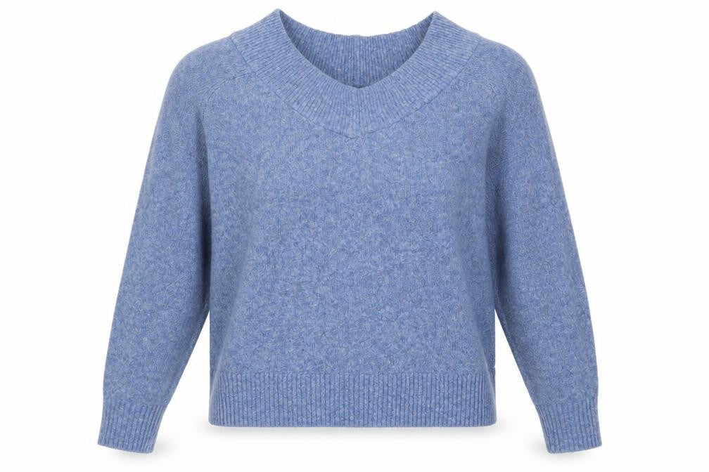H&M Women’s Blue Boat Neck Pullover Jumper Size M Regular Fit Knit