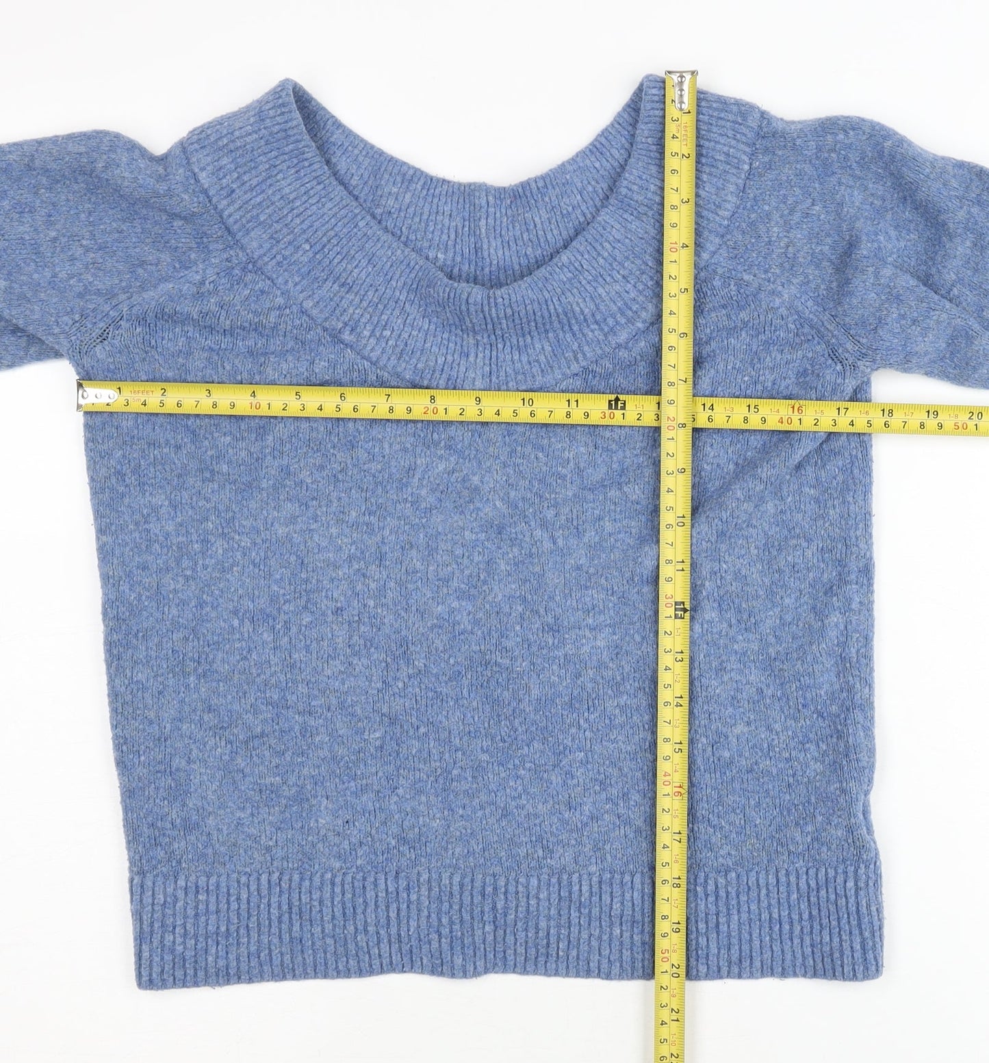 H&M Women’s Blue Boat Neck Pullover Jumper Size M Regular Fit Knit