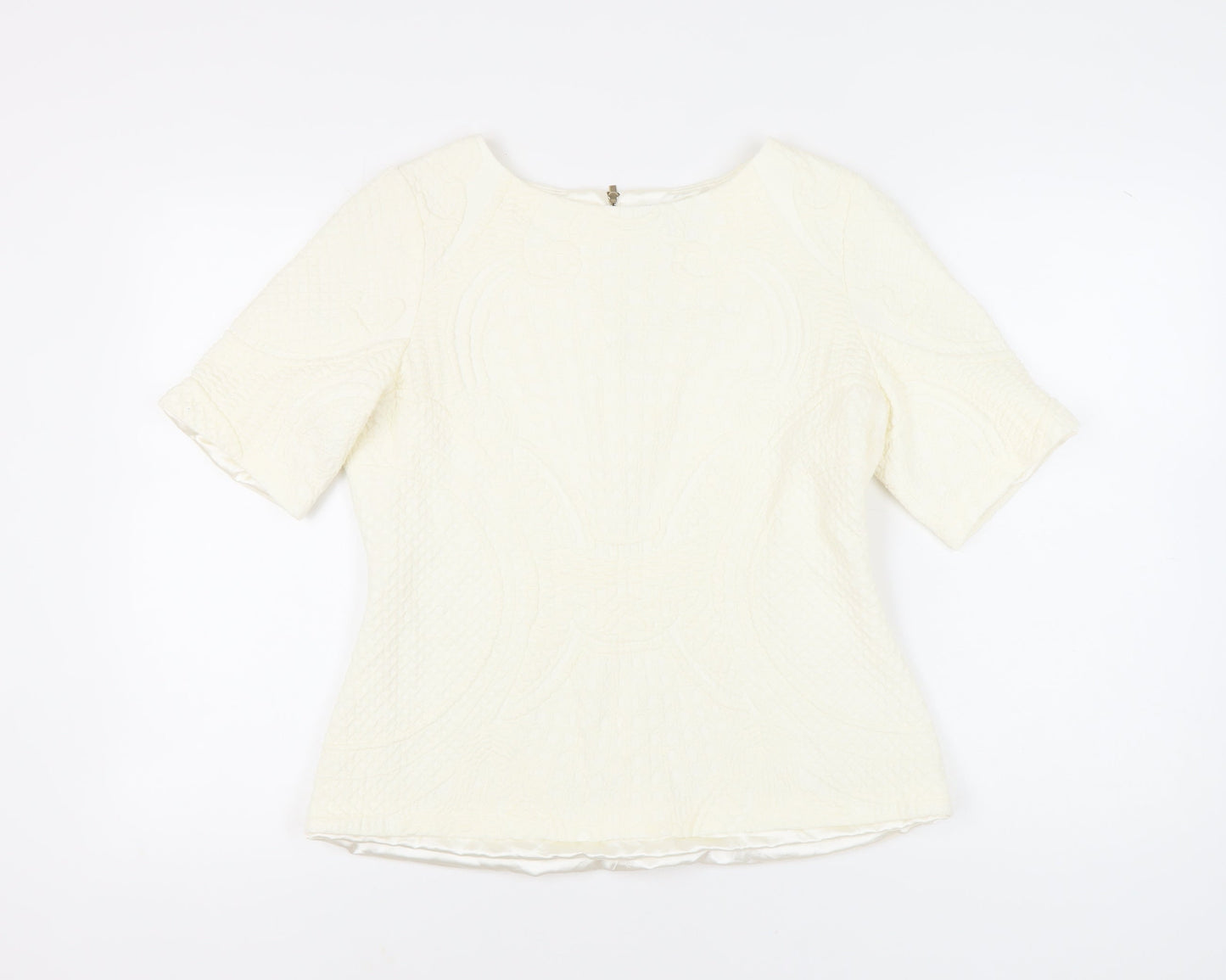 Marks and Spencer Women Ivory Short Sleeve Blouse Size 18