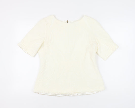 Marks and Spencer Women Ivory Short Sleeve Blouse Size 18