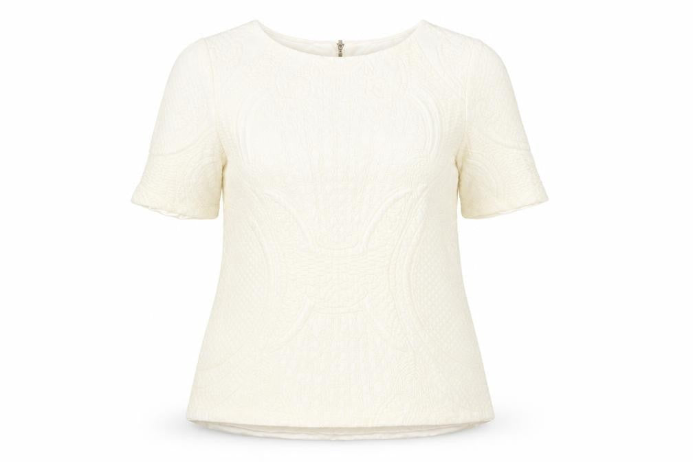Marks & Spencer Women Ivory Short Sleeve Blouse Size 18