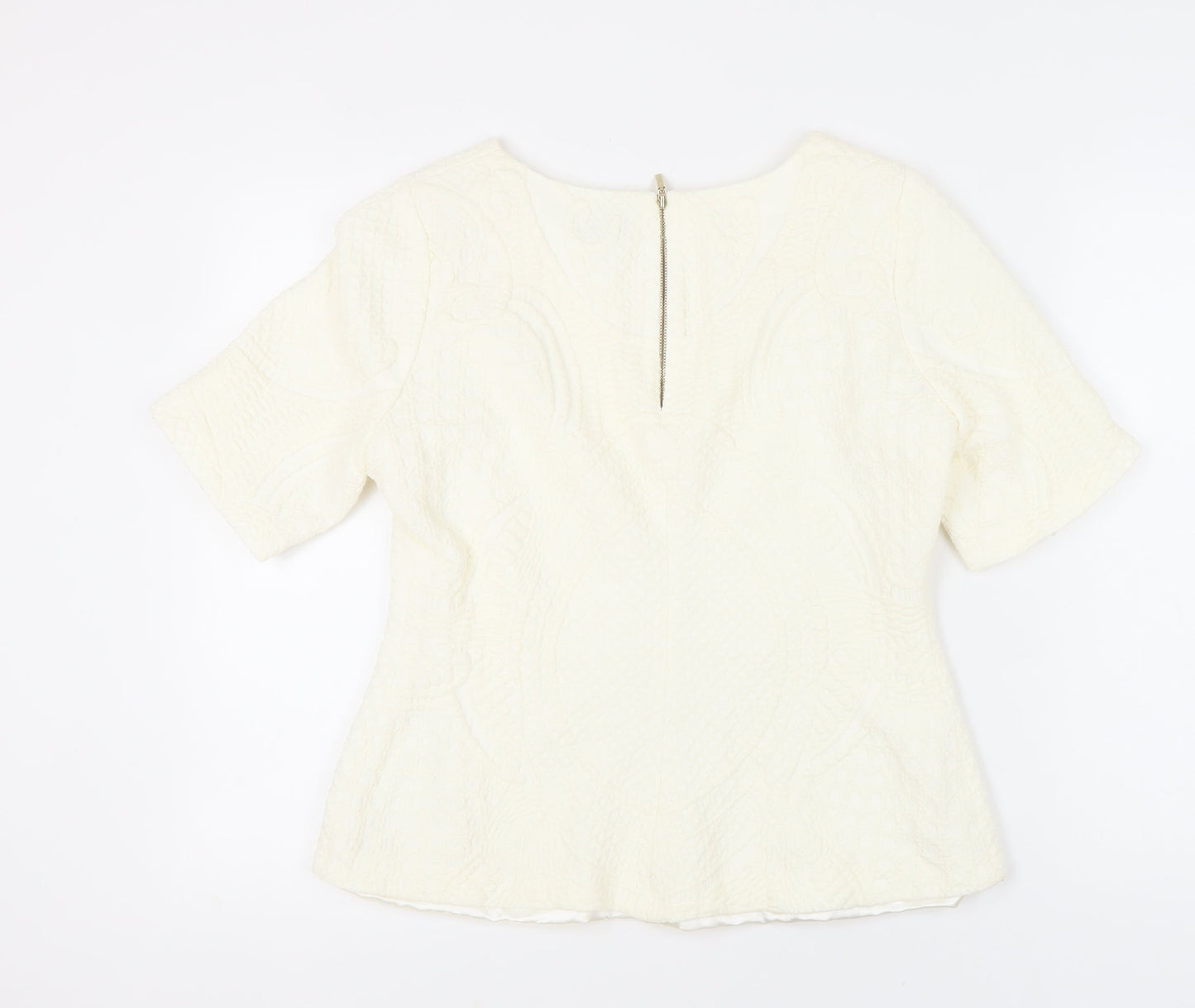 Marks and Spencer Women Ivory Short Sleeve Blouse Size 18