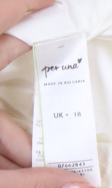 Marks and Spencer Women Ivory Short Sleeve Blouse Size 18