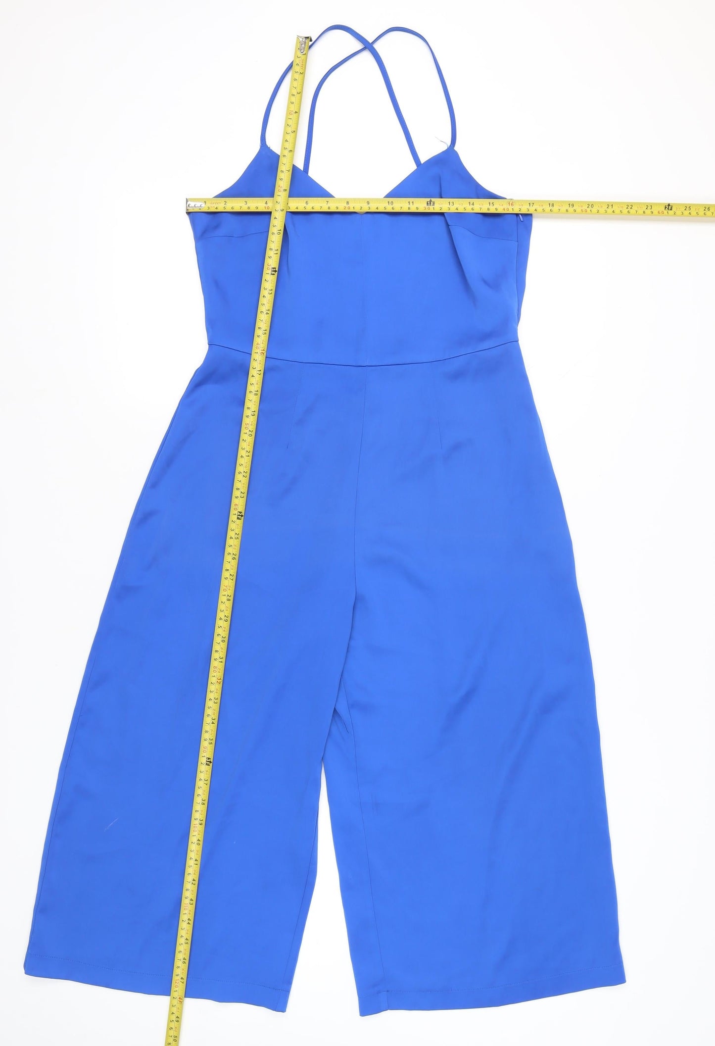 ASOS Women’s Blue Wide-Leg Jumpsuit Size 12 V-Neck Sleeveless Summer