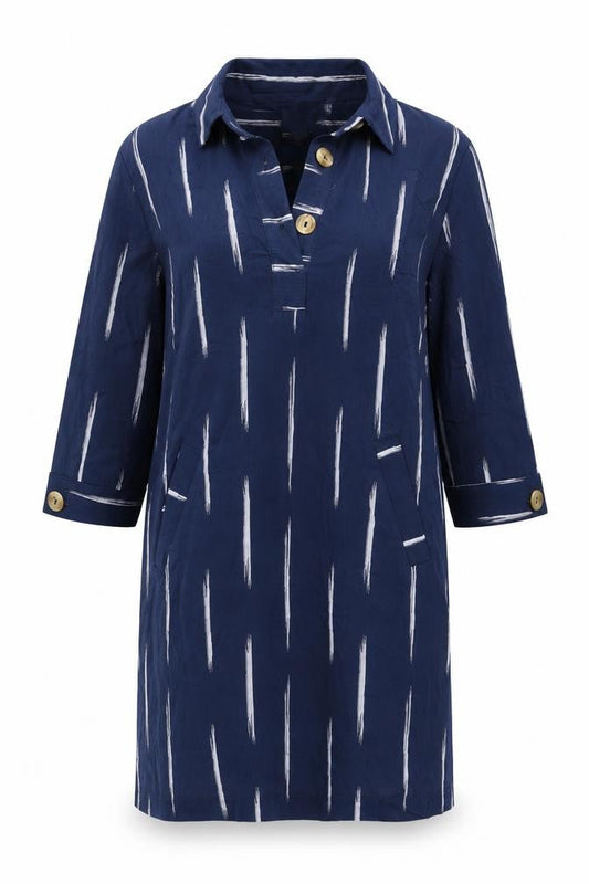Pomodoro Women’s Blue Size 12 Knee Length Shirt Dress with Pockets