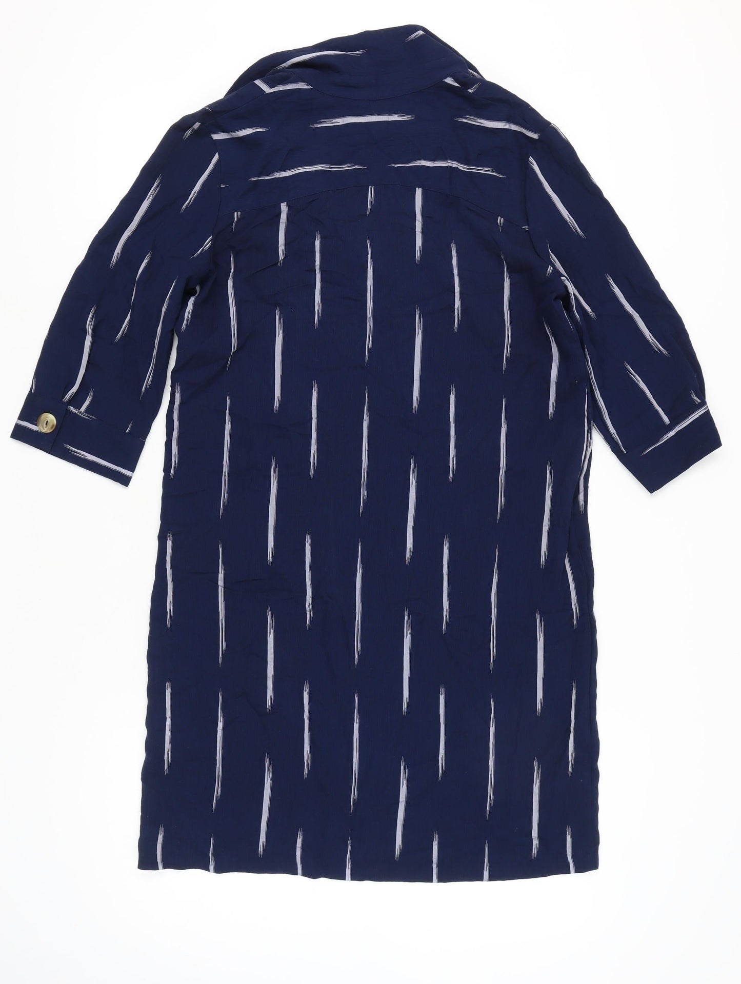 Pomodoro Women’s Blue Size 12 Knee Length Shirt Dress with Pockets