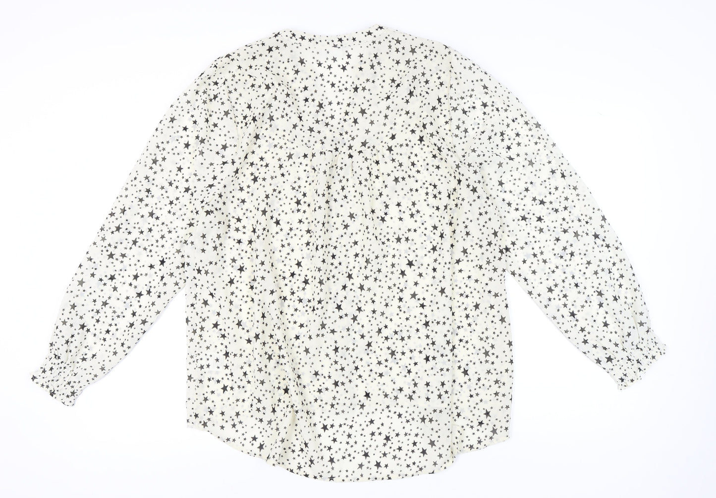 Together Women's White Star Print Chiffon Blouse Size 20