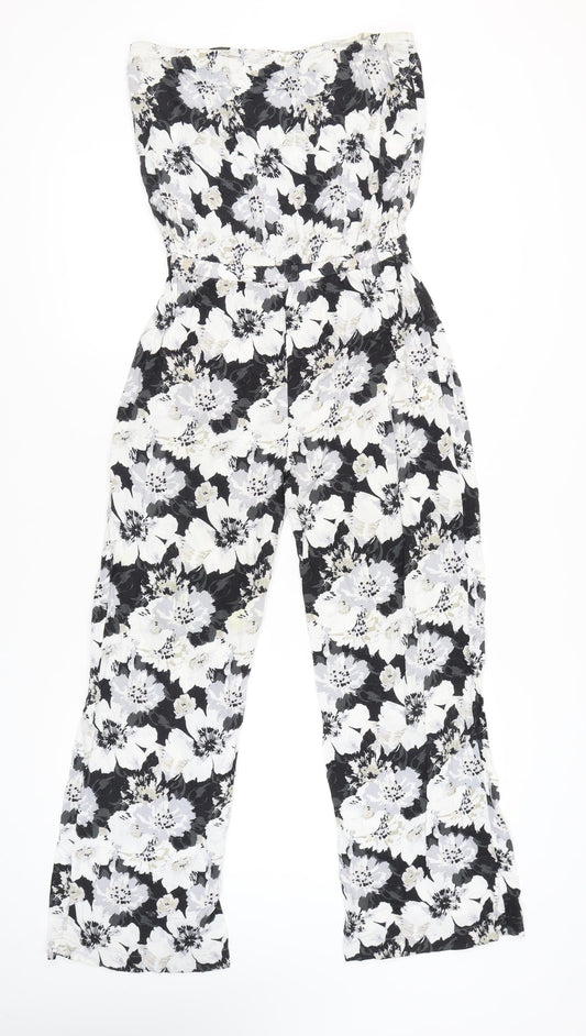 Next Women's Multicoloured Floral Strapless Jumpsuit Size 10