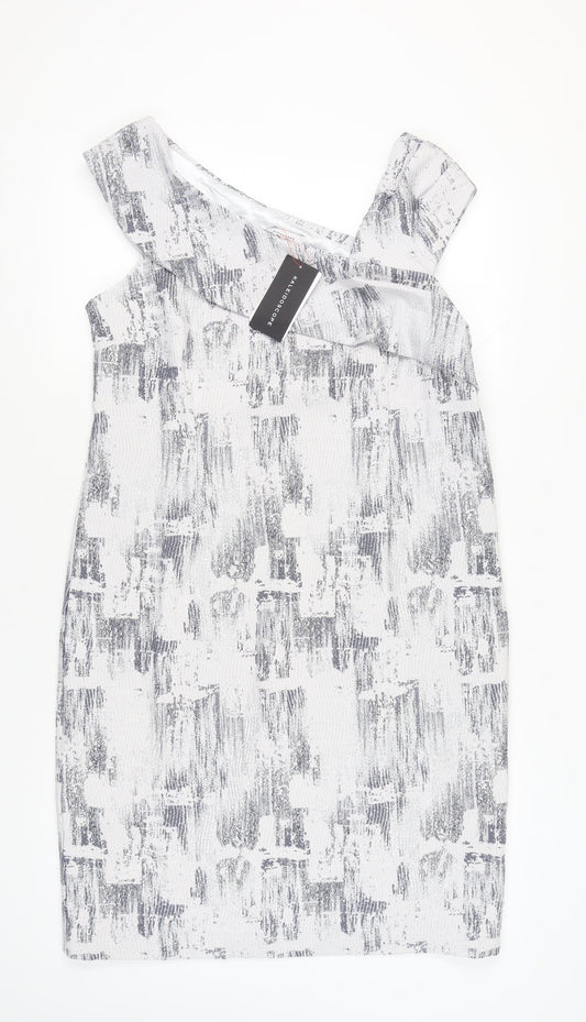 Kaleidoscope Women’s Grey Size 18 Asymmetric Neck Sheath Dress